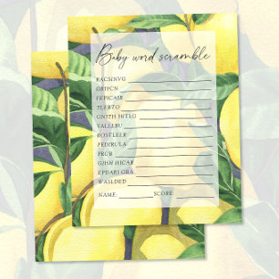 Papier Citrons - Mot scramble baby shower jeu