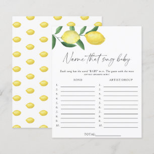 Papier Citrons - Nom de la chanson jeu de baby shower