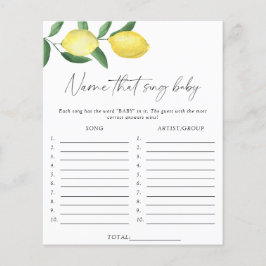 Papier Citrons - Nommez cette chanson jeu de baby shower