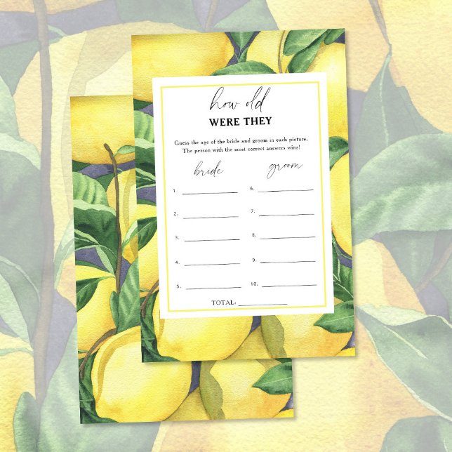 Papier Citrons - Quel âge avaient-ils la mariée (Créateur téléchargé)