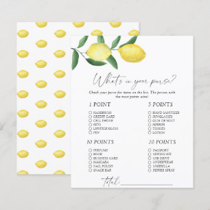 Papier Citrons - Qu'y a-t-il dans votre sac à main