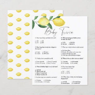 Papier Citrons - Trivia bébé   Jeu Baby shower