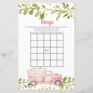 Papier Citrouille Automne rose Baby shower de camion Jeu 