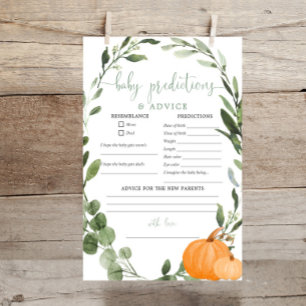 Papier Citrouille automne verdure bébé prédictions consei