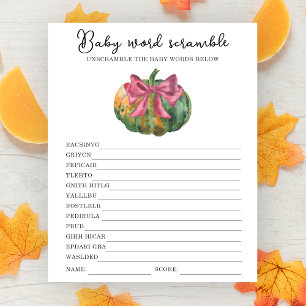 Papier Citrouille baby shower Baby jeu de mots de brouill