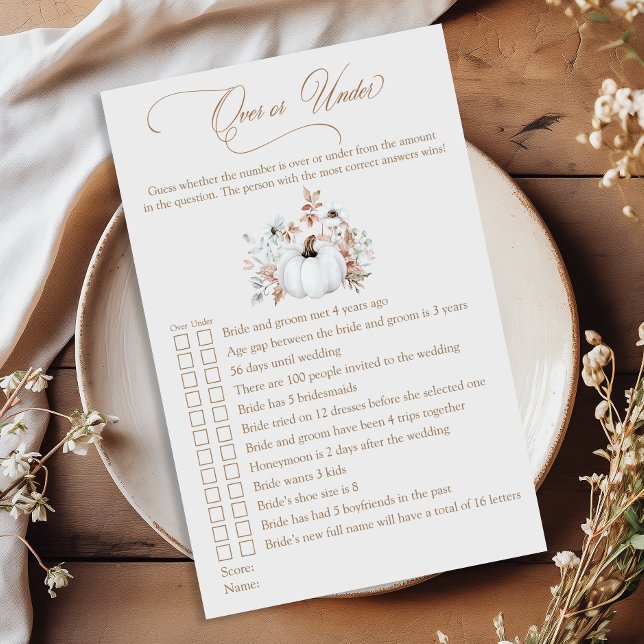 Papier Citrouille blanc au-dessus ou en dessous du jeu de (Créateur téléchargé)