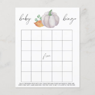 Papier Citrouille blanche avec verdure - Jeu de Bingo béb