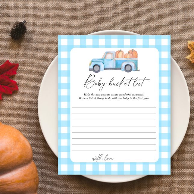 Papier Citrouille blue truck - Baby bucket list jeu (Créateur téléchargé)