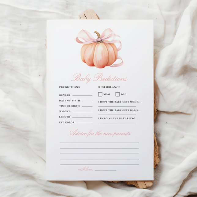 Papier Citrouille Bow Baby shower de prévision Jeu de con (Créateur téléchargé)