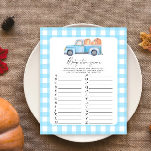 Papier Citrouille camion bleu Baby shower bébé article je