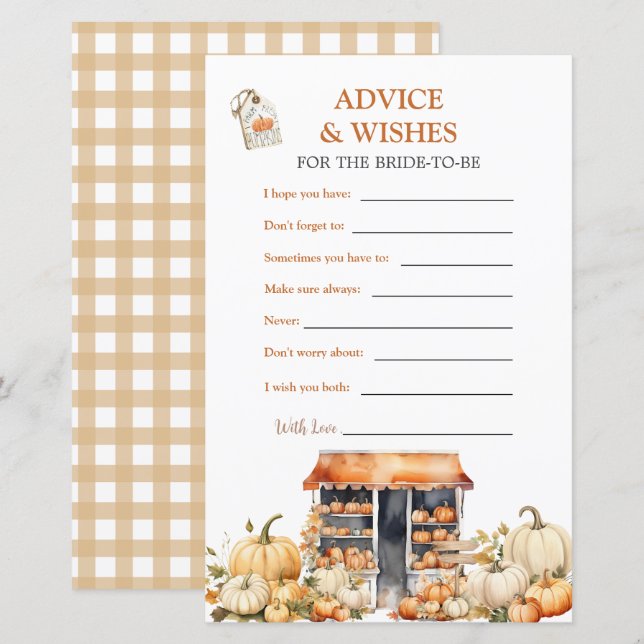 Papier Citrouille d'automne Elle est hors du marché Conse (Devant / Derrière)