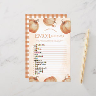 Papier Citrouille d'automne Emoji Pictionary Baby shower 