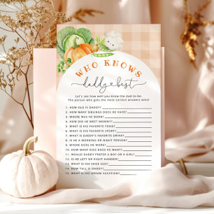 Papier Citrouille d'automne Qui connaît papa meilleur bab