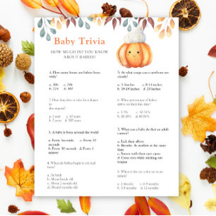 Papier Citrouille d'automne - Trivia de bébé Jeu Baby s