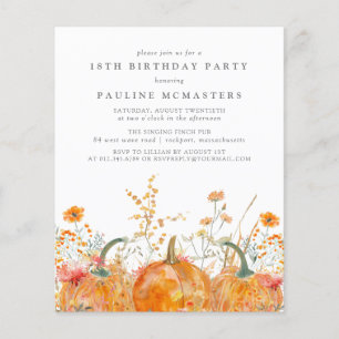 Papier Citrouille du budget Fleur sauvage 18e anniversair