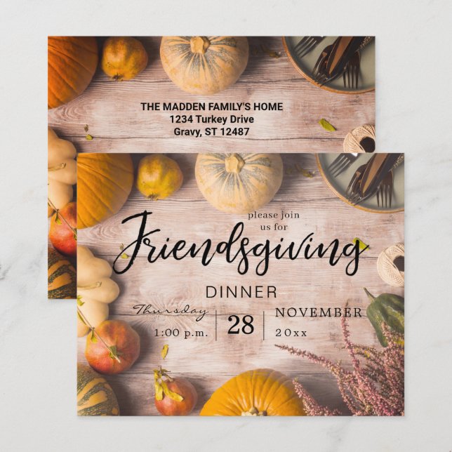 Papier Citrouille du dîner d'Action d'Amabilité Budget (Devant / Derrière)