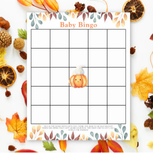 Papier Citrouille en chapeau - Jeu de bingo pour baby sho