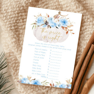 Papier Citrouille Florale Bleue Jeu Le Prix Est Juste