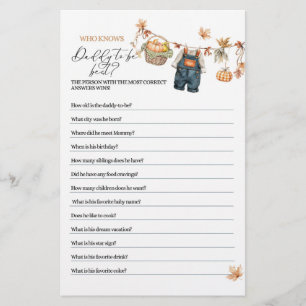 Papier Citrouille moderne Baby shower d'automne papa jeu