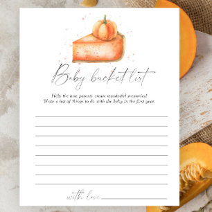 Papier Citrouille pie - Baby bucket list jeu
