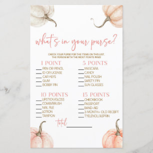 Papier Citrouille rose Ce qui est dans le jeu de Baby sho