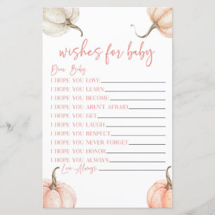 Papier Citrouille Rose Chute Des Voeux Pour Baby shower J