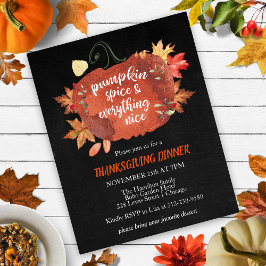 Papier Citrouille Spice Thanksgiving Budget Invitation
