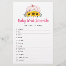 Citrouille Tournesol rose Baby shower d'automne Je