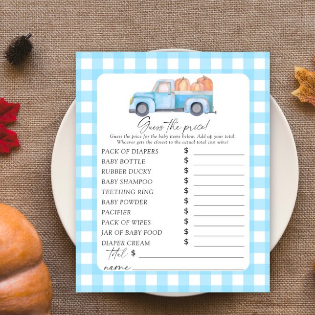 Papier Citrouilles de camion bleu - Jeu de devinette du p (Créateur téléchargé)