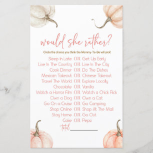 Papier Citrouilles Roses Voudrait-Elle Plutôt Baby shower