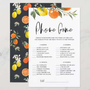 Papier Citrus Botanical What's on Your Phone Shower Game