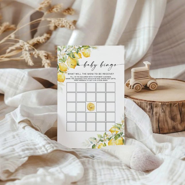 Papier Citrus citron Baby shower bébé Bingo Jeu (Créateur téléchargé)
