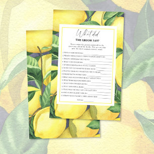 Papier Citrus citron - Qu'est-ce que le marié a dit jeu d