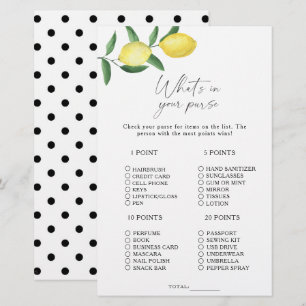 Papier Citrus citron - Qu'y a-t-il dans votre sac à main