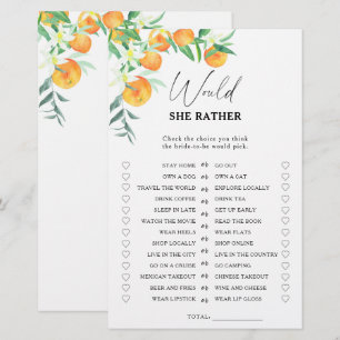 Papier Citrus - Elle préfère le jeu de douche nuptiale