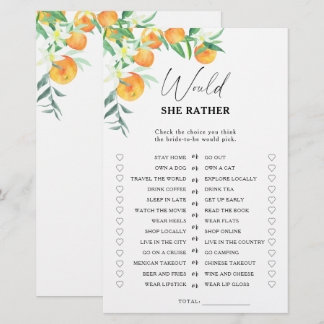 Papier Citrus - Elle préfère le jeu de douche nuptiale