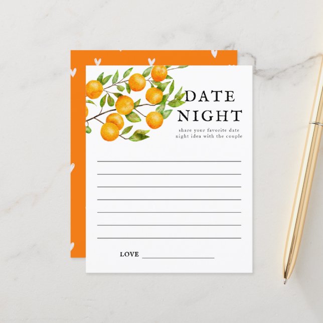 Papier Citrus Fête des mariées Date Nuit Idées (Devant/Arrière en situation)