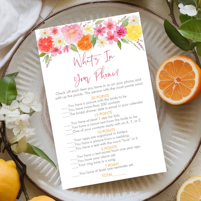 Papier Citrus Floral Ce qui est dans votre jeu de mariée  (Créateur téléchargé)