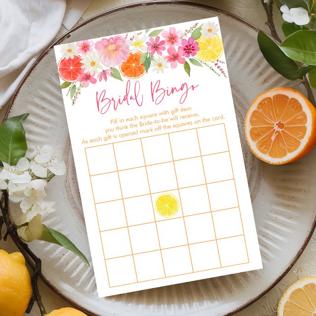 Papier Citrus Floral Fête des mariées Jeu de Bingo (Créateur téléchargé)
