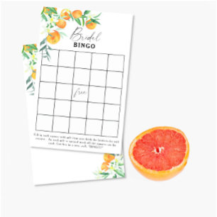 Papier Citrus - Jeux de bingo de douche nuptiale