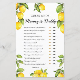 Papier Citrus Lemon Mommy ou Daddy Jeu tendance