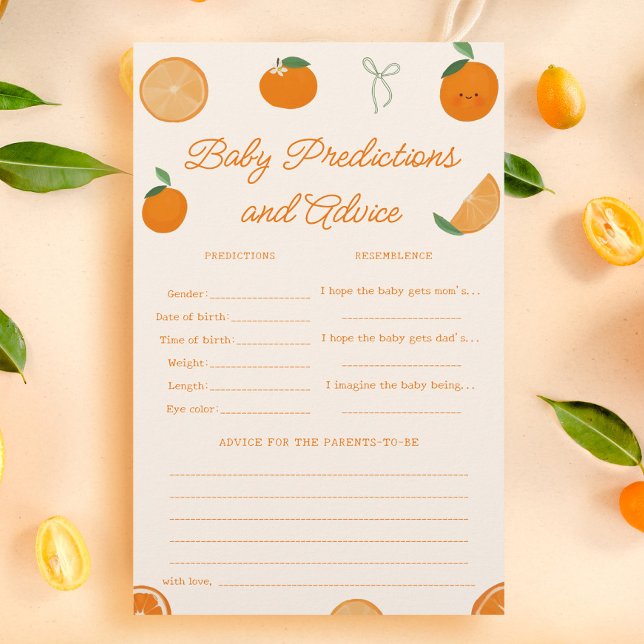 Papier Citrus Little Cutie Baby shower de prédictions jeu (Créateur téléchargé)