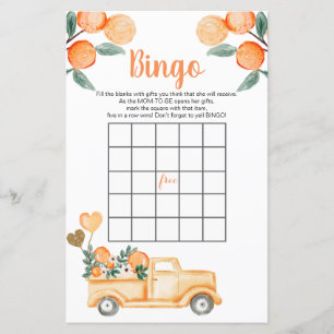 Papier Citrus orange camion Vintage baby shower de jeu de
