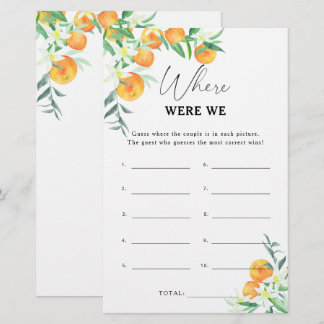 Papier Citrus - Où étions-nous jeu de baby shower