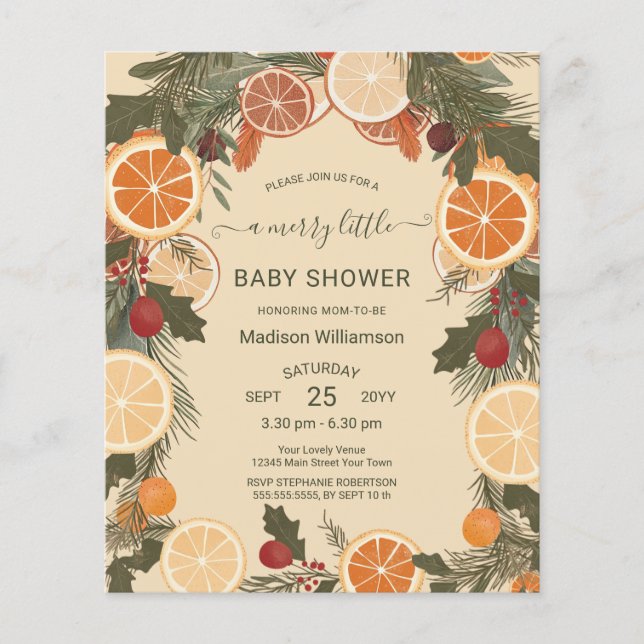 Papier Citrus séché budget Joyeux petit Baby shower (Devant)