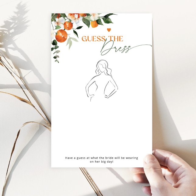 Papier Citrus thème Devinez la robe jeu de douche nuptial (Créateur téléchargé)