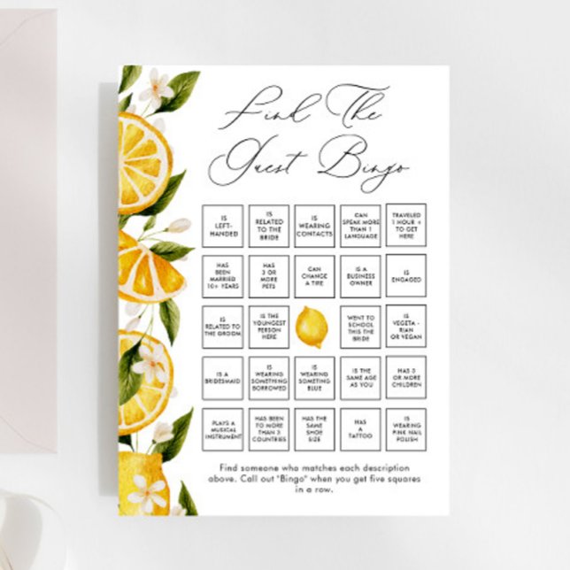 Papier Citrus Verdoyant Trouvez Le Jeu De Bingo Invité (Créateur téléchargé)