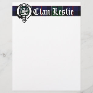Papier Clan Leslie Tartan & Crest
