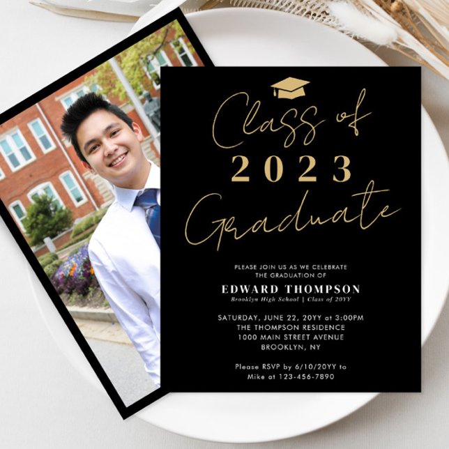 Papier Classe budgétaire de 2023 Photo Grad Grad Graduati (Créateur téléchargé)