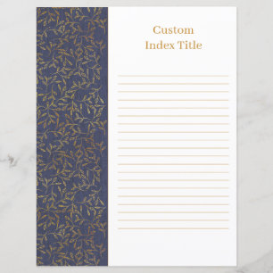 Papier Classeur de la recette bleu de diviseur de lin rus